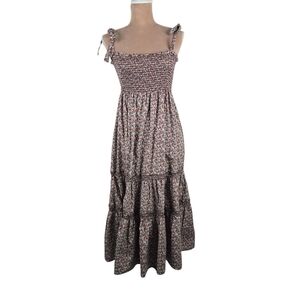 O.P.T. One Pretty Time Cara Dress floral midi tierd smocked size medium